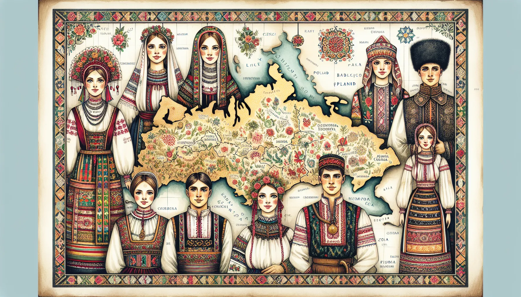 Carte des trois grands groupes slaves en Europe