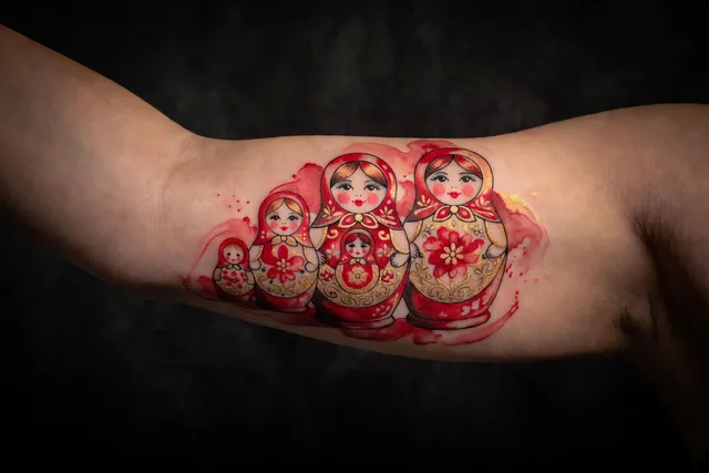 Tatouage matriochka : signification, designs et symbolisme poupée russe