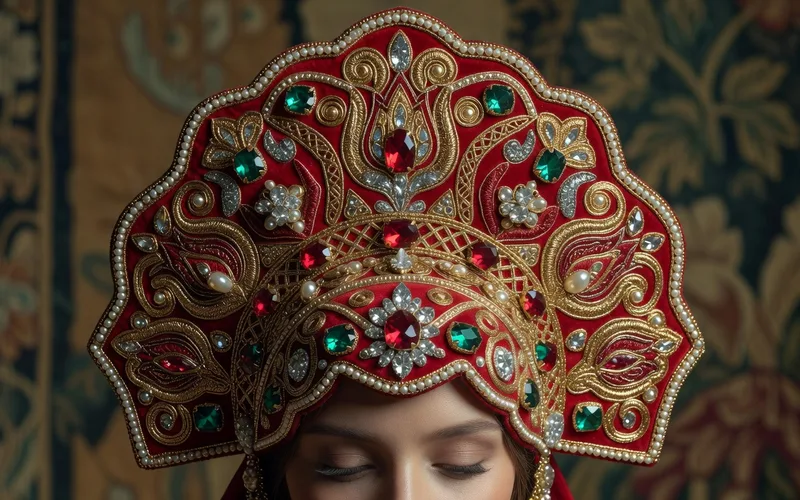 Differents types regionaux de kokochniks russes : nord, centre, sud